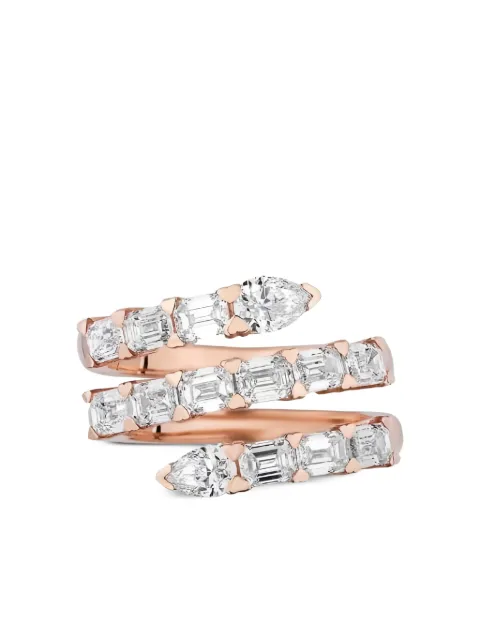 Jewels Aficionado 18K Rose Gold diamond bypass ring Pink JAR19DRG