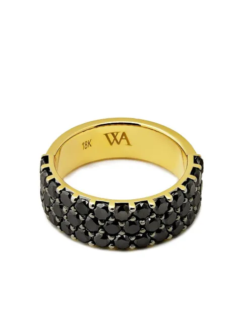 Jewels Aficionado 18K Yellow Gold diamond three-row ring Gold RING3RBLKS11