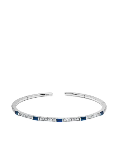 Jewels Aficionado 18K white gold sapphire diamond cuff Silver JBG257Z5B6B