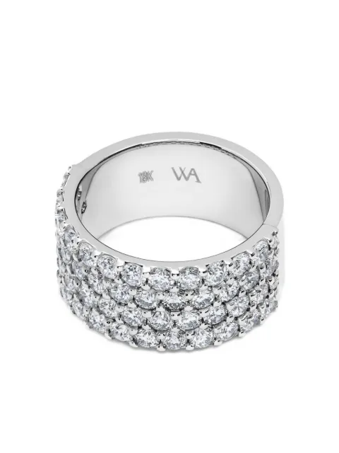 Jewels Aficionado 18K white gold diamond ring Silver RING4ROWSWG