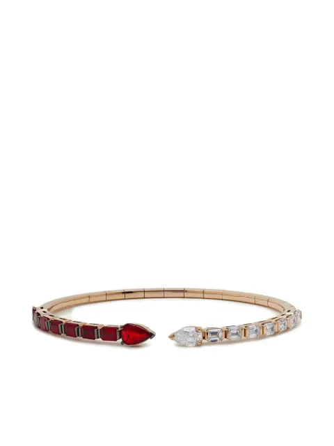 Jewels Aficionado 18K rose gold diamond ruby cuff Pink JAB11RRG