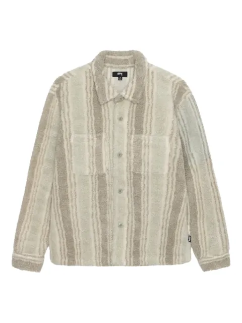 Stüssy stripe sherpa shirt Neutrals STUS73