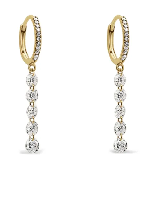 Jewels Aficionado diamond-line hoop earrings Gold E6243