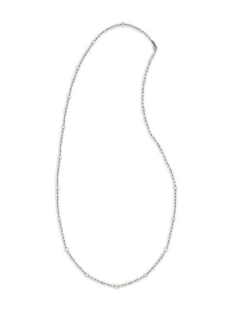 Jewels Aficionado 18K white gold diamond chain necklace Silver C10235