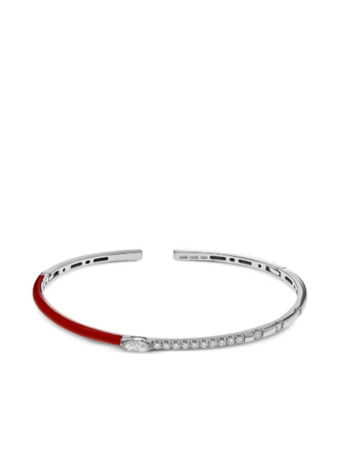 Jewels Aficionado 18K white gold embellished diamond bangle Silver JAB16RWG