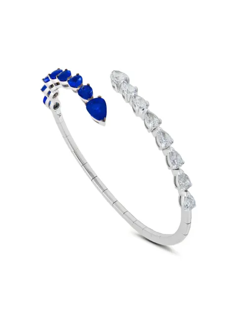 Jewels Aficionado 18K white gold diamond and sapphire bracelet Silver JAB10BWG