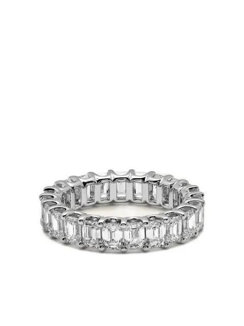 Jewels Aficionado 18K white gold Eternity Band diamond ring Silver JAR11DWG