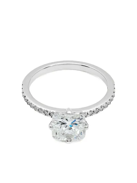 Jewels Aficionado 18K White Gold diamond engagement ring Silver JAR13DWG