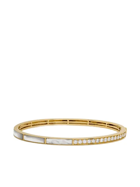 Jewels Aficionado 18K yellow gold mother-of-pearl and diamond bangle bracelet Gold MG049WY