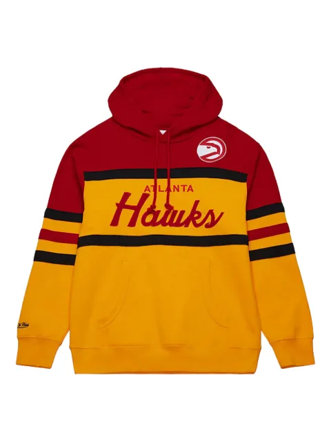 Mitchell & Ness x Atlanta Hawks Head Coach striped hoodie Yellow FPHD6293AHAYYPPPGDSC