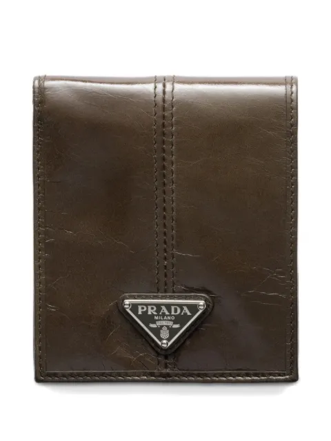 Prada triangle logo leather wallet Brown 2MO7382CX7