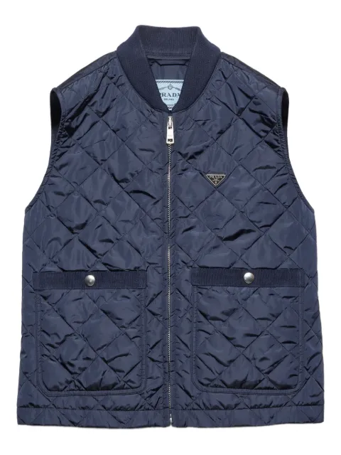 Prada Re-Nylon ribbed knit quilted vest Blue 292328SOOO1WQ9