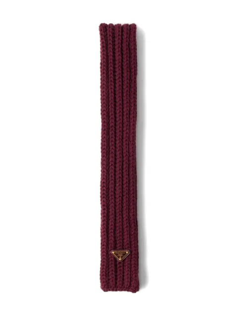 Prada enameled metal rib knit scarf Red 1FS1352DZL
