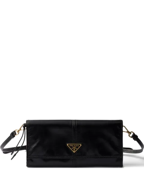 Prada triangle-logo leather wallet Black 1MT0362CYR