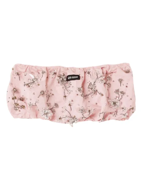 Miu Miu strapless bandeau top Pink TP9163SOOO180J