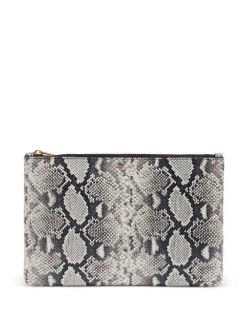 ANINE BING Elly snakeskin-print leather clutch bag Grey A1311426
