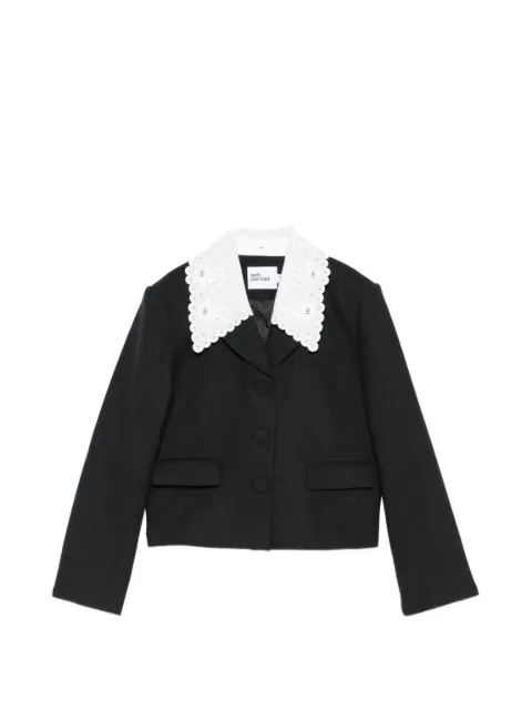 Self-Portrait embroidered-collar jacket Grey RS26069JGR