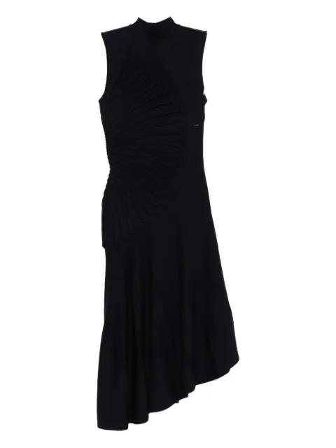 Alaïa pleated mock-neck dress Blue AA9R2862K162C