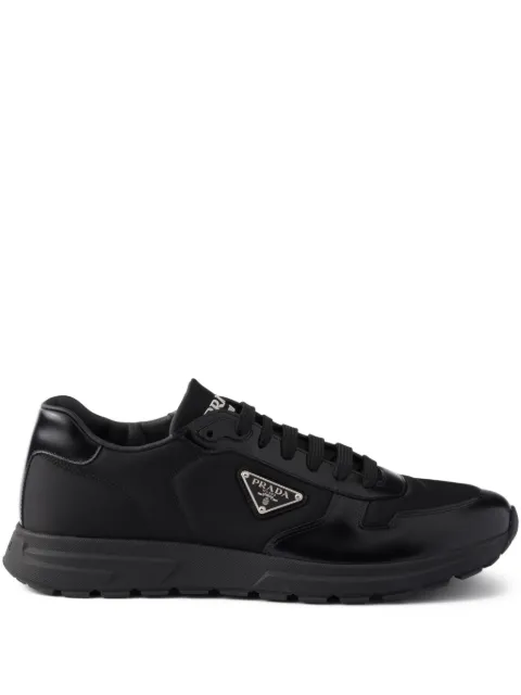 Prada Prax 01 Re-nylon and brushed leather sneakers Black 2EE443FG0003LF5