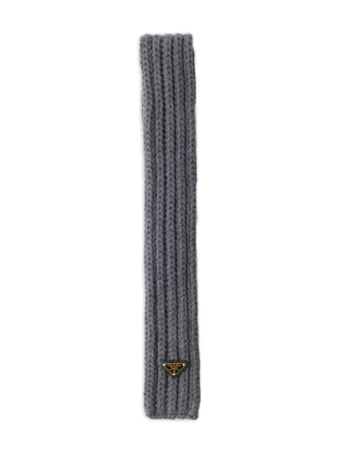 Prada logo-detail knit scarf Grey 1FS1352DZL
