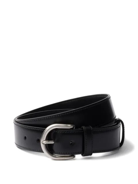 Prada metal buckle engraved leather belt Black 2CS130X72
