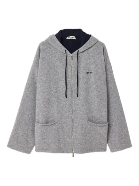 Miu Miu cashmere cardigan hoodie Grey MMF00TSOOO18YX