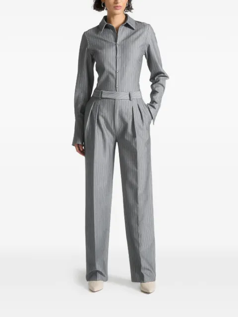 Manière De Voir Julie pinstripe twin pleat tailored trousers Grey WMN3890