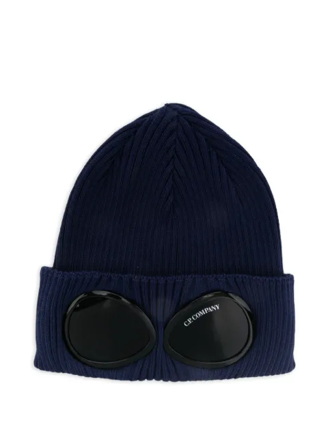 C.P. Company cotton Goggle beanie Blue 20CMAC747A000727A