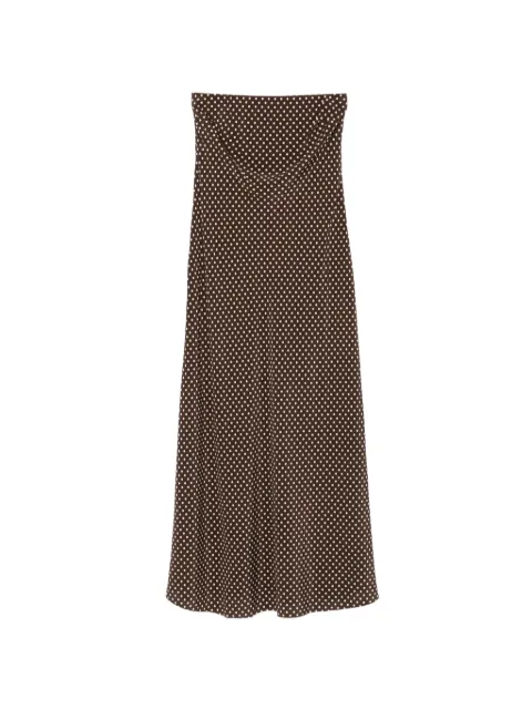 Matteau Bias polka-dot strapless maxi dress Brown BCLDRPR