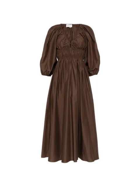 Matteau Shirred Plunge dress Brown SPBDRPL