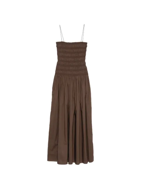 Matteau shirred drop-waist dress Brown SDWDRPL