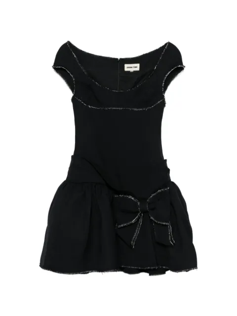 SHUSHU/TONG deep u-neckline bow dress Black FSDFDR05ASA036NA100
