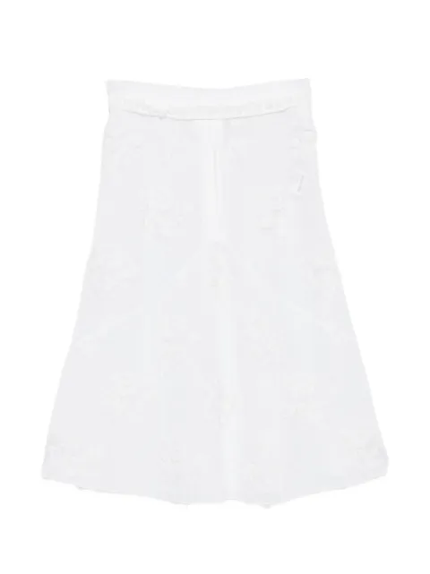 SHUSHU/TONG threadwork knit skirt White FSDFSK15FLA236WH100