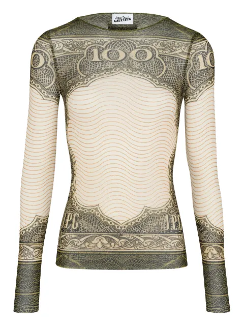 Jean Paul Gaultier long-sleeve printed top Neutrals 2601WTO451M023P