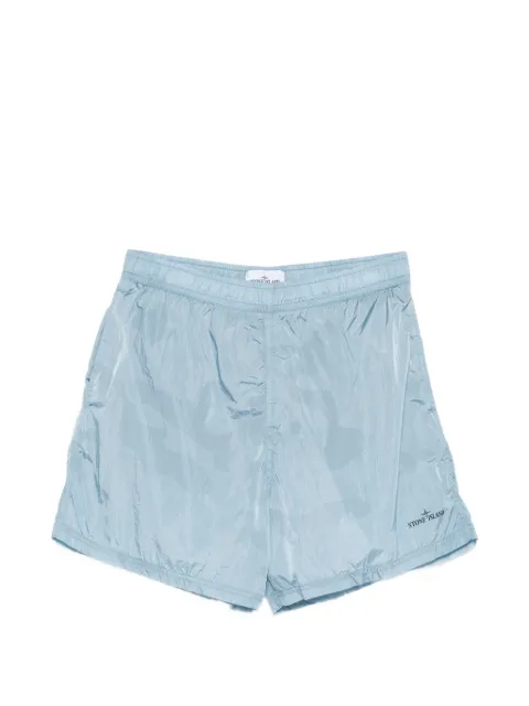 Stone Island B100002 water reactive faded camo shiny nylon shorts Blue L1S15B100002S0E13