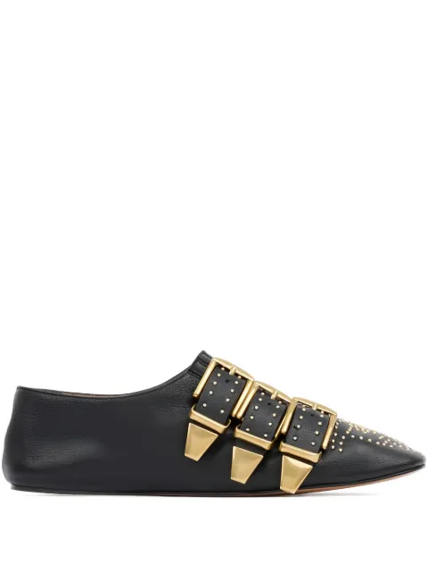 Chloé Susanna buckle-details studded flat pumps Black CH26S16YUR