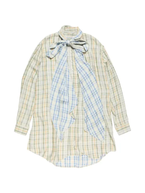 Acne Studios plaid asymmetric shirt Neutrals A20931