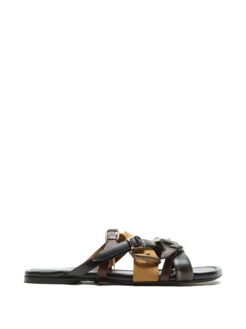 Acne Studios leather belts strap sandals Black CD0020