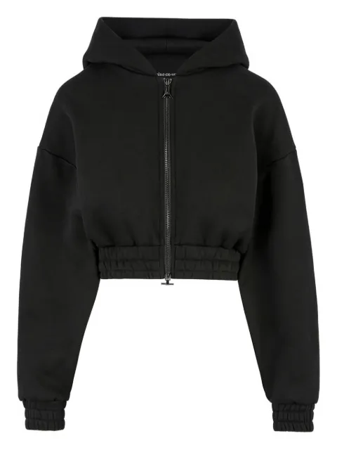 Manière De Voir Josiane relaxed zip through hoodie Black WMN4189