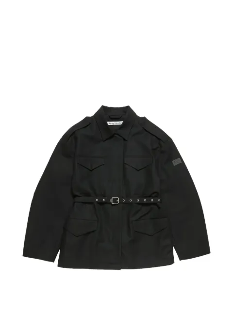 Acne Studios belted flap-pocket jacket Black A90693