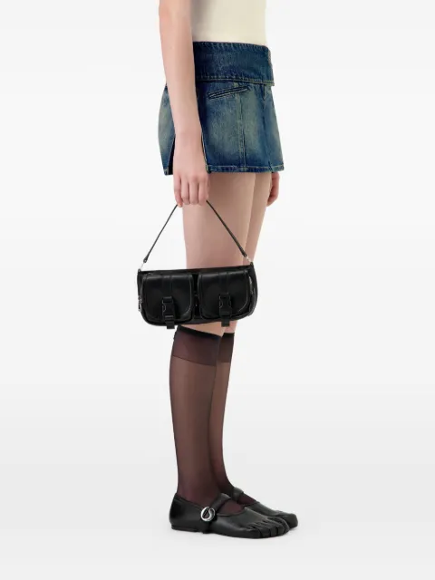 Coperni panelled denim mini straight skirt Black COPJ109F2055