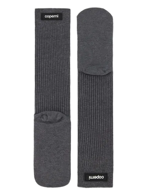 Coperni ribbed logo-detail socks Grey COPSA15F5087