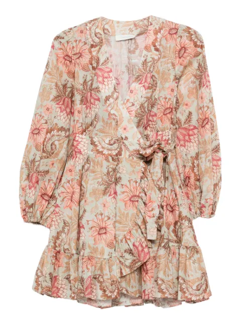 ZIMMERMANN floral ruffled mini dress Green 2449DRS263