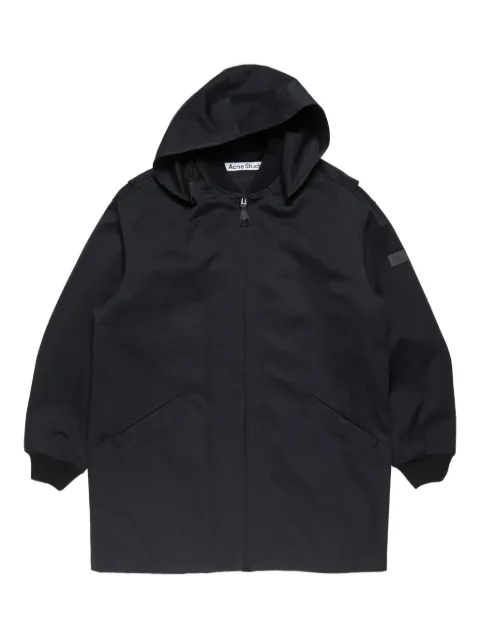 Acne Studios zip-up hooded coat Black B90878