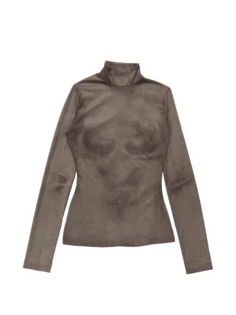 Acne Studios trompe l'oeil high-neck top Brown AC0809