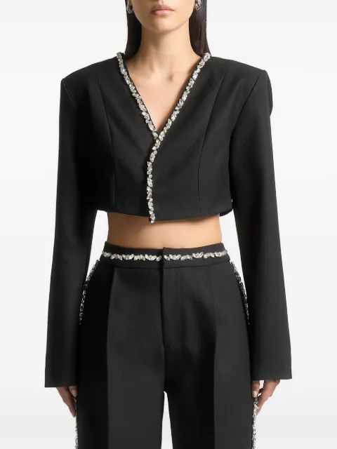 Manière De Voir embellished cropped blazer Black WMN3944