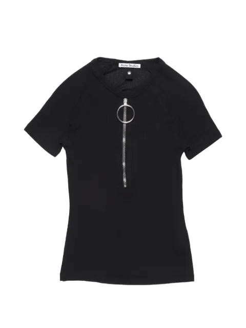 Acne Studios zip short-sleeve top Black AL0525