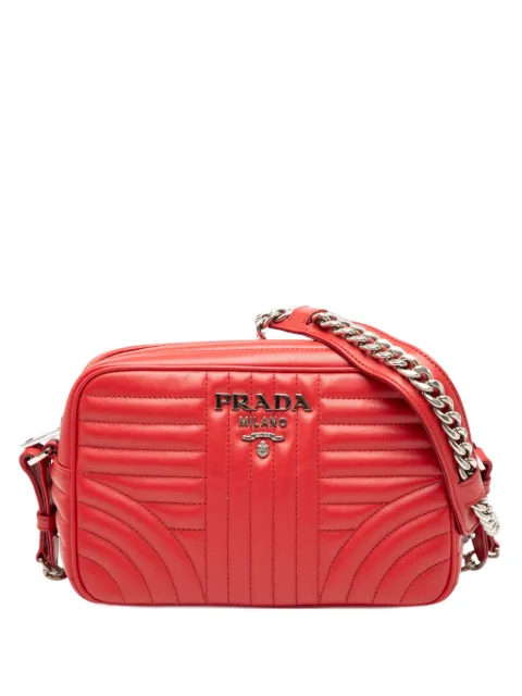 Prada Pre-Owned 2010-2025 Soft Calfskin Diagramme Camera Bag crossbody bag Red 1SPRWEXVYC5HPOFR