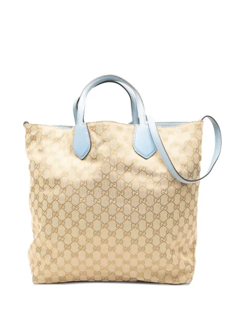 Gucci Pre-Owned 2000-2015 GG Canvas Reversible Tote satchel Blue YS87OSUJ4MMK7O1N