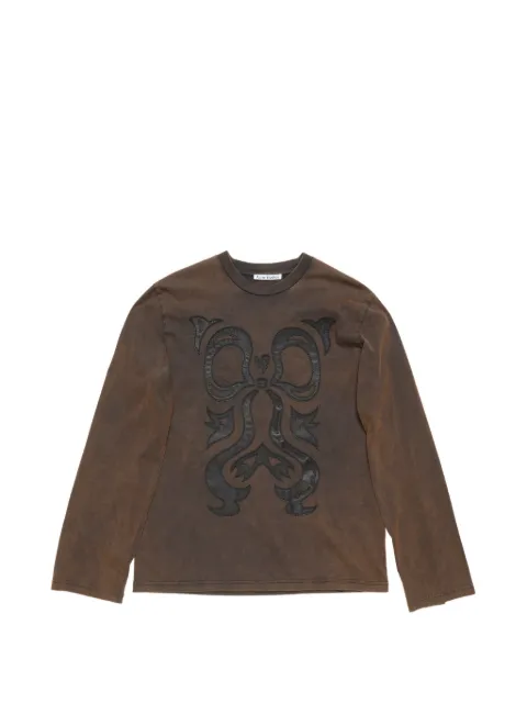 Acne Studios appliqué long-sleeve T-shirt Brown AL0523